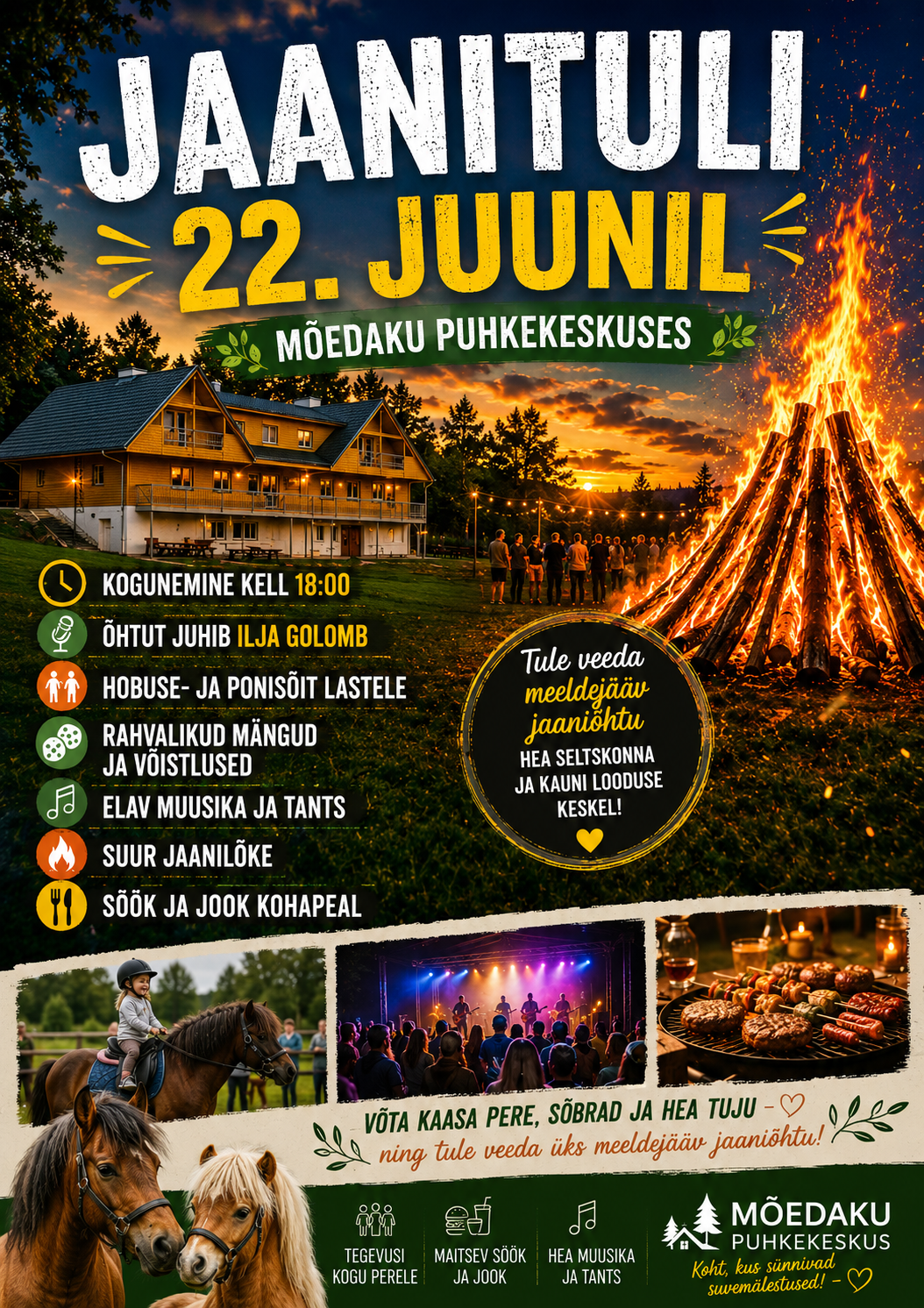 Event Mõedaku Puhkekeskuse Jaanituli illustratsioon