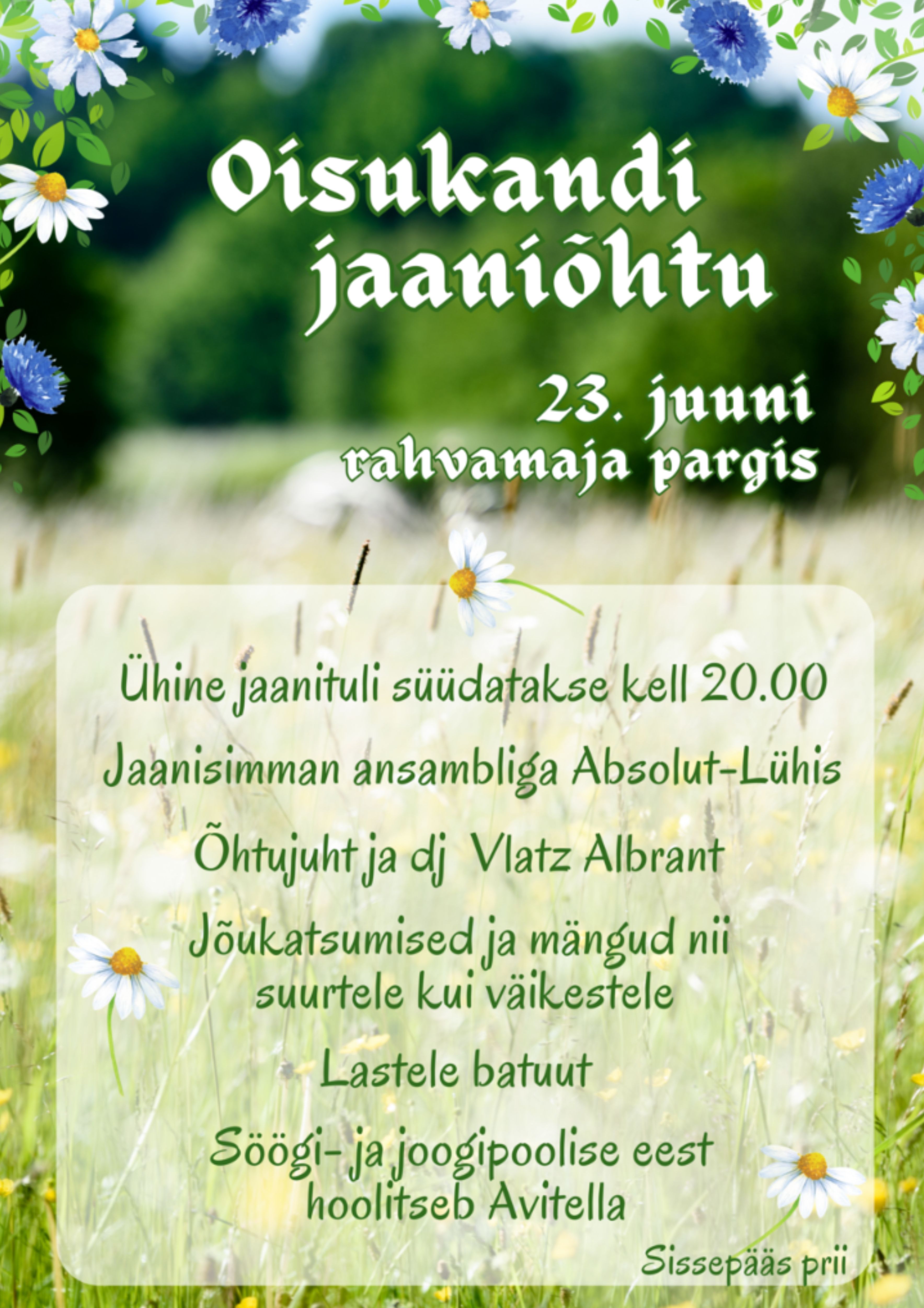 Event Oisukandi jaaniõhtu illustratsioon