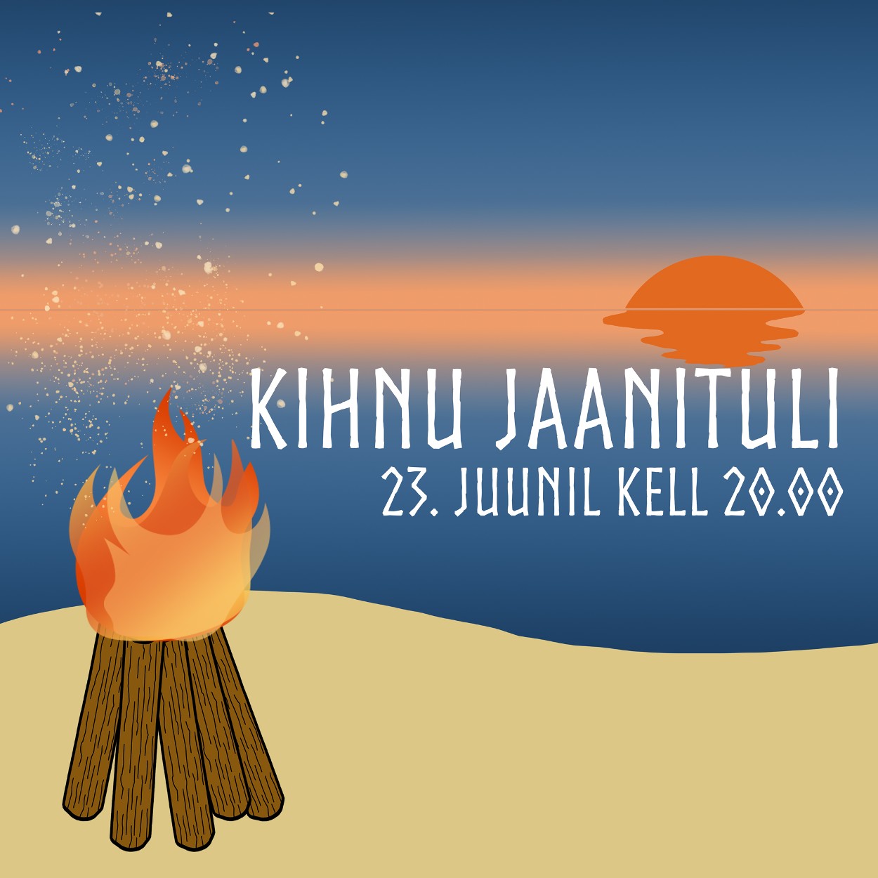 Event Kihnu Jaanituli illustratsioon