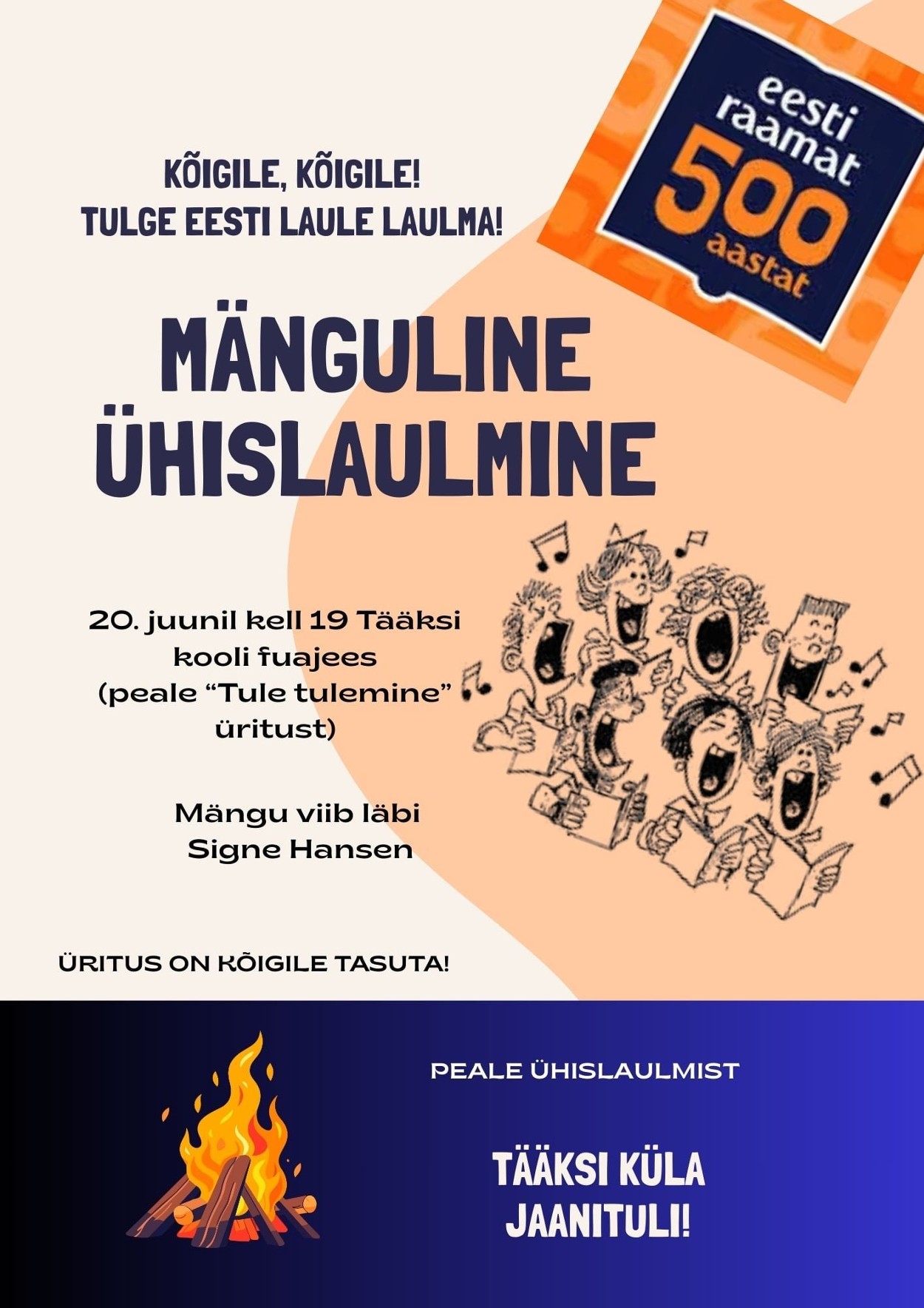 Event Tääksi küla jaanituli illustratsioon