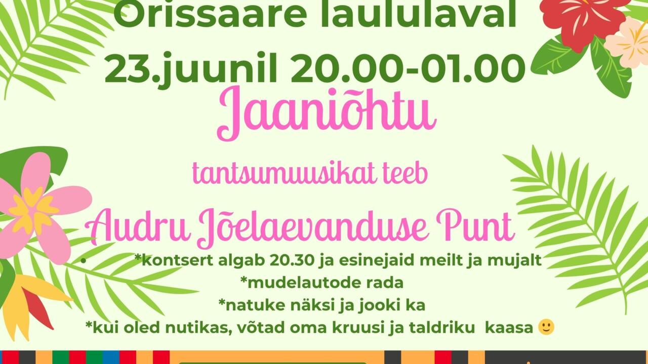 Event Jaaniõhtu Orissaare laululaval illustratsioon