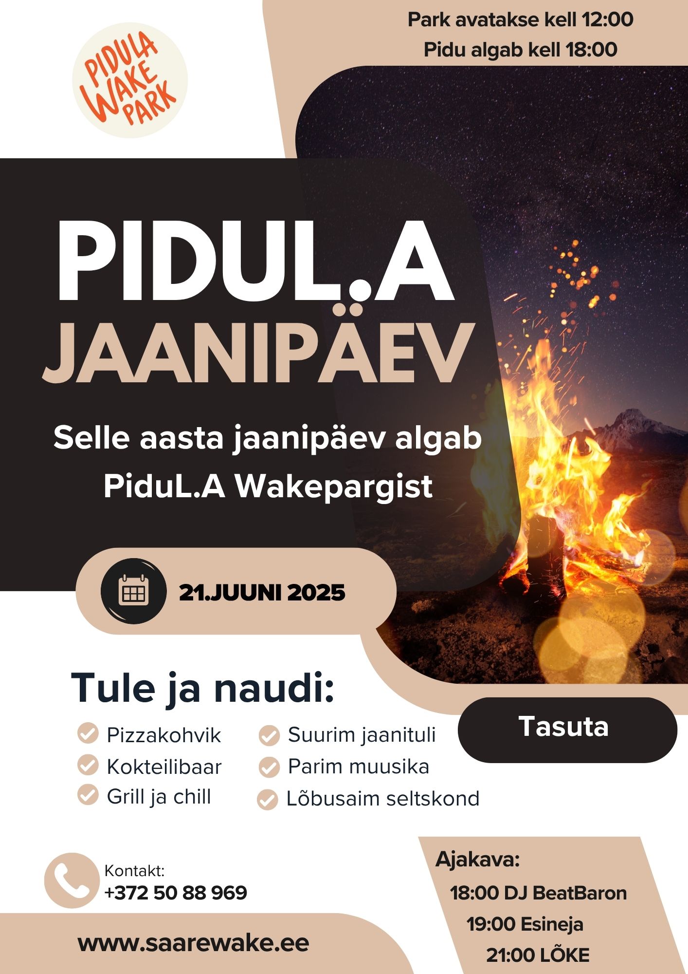 Event Jaanipäev @ PiduL.A Wakepark illustratsioon