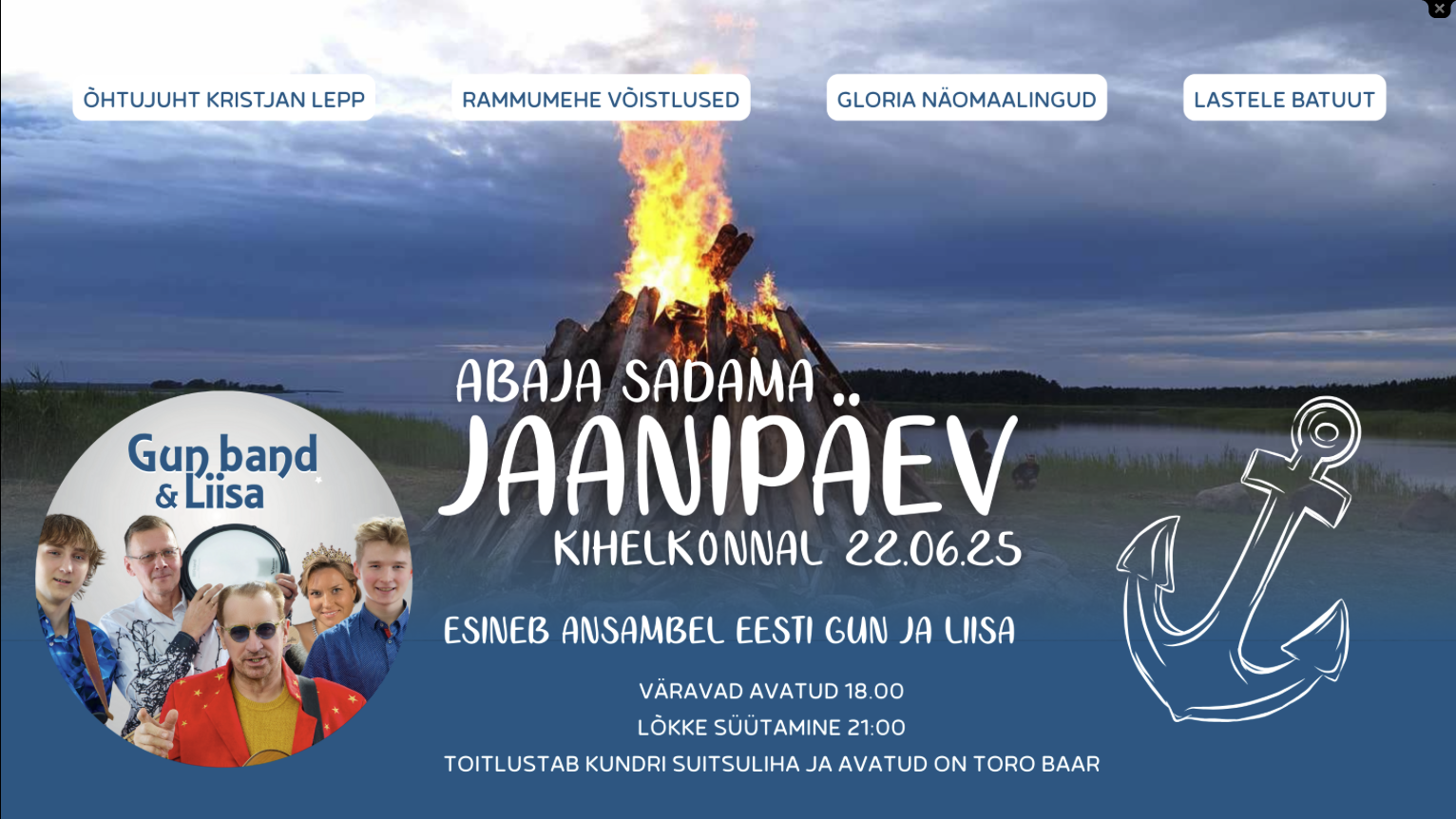 Event Abaja sadama jaanipäev Kihelkonnal illustratsioon