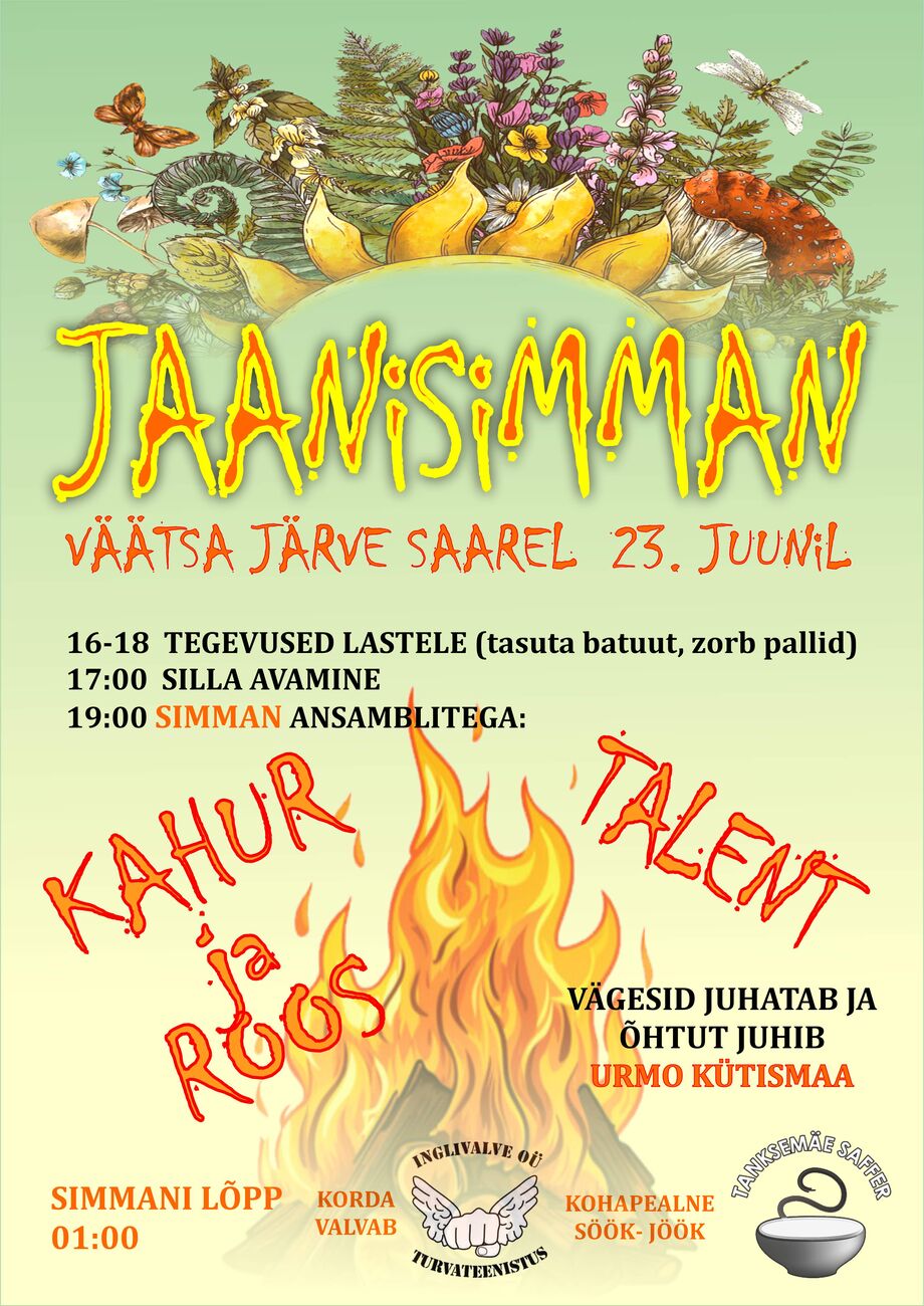 Event Jaanisimman Väätsa järve saarel illustratsioon